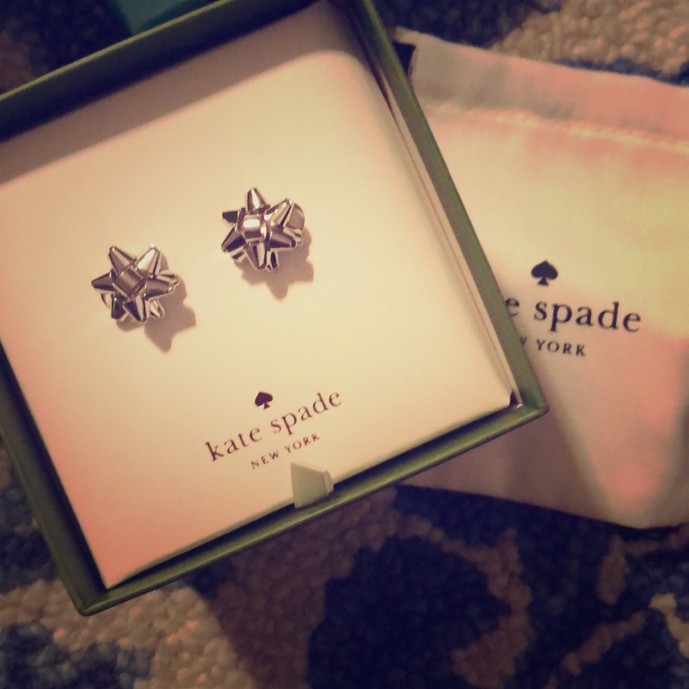 Brand new Kate spade bourgeois bow silver earring